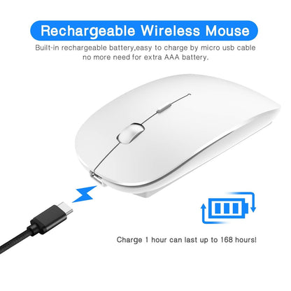 Bluetooth Wireless Mouse for Laptop mac MacBook ipad MacBook air MacBook pro pc Desktop Computer Windows Chromebook Notebook (Silver)