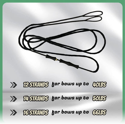 DeeRace Traditional Recurve Bow String and Bowstring Finger Savers Set, Dacron Bow String with Finger Guards (AMO 50” (Actual Length 46”), 12 Strands (Recommended for up to 40 lbs))