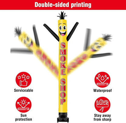 20FT Tall Inflatable Tube Man Smoke Shop Wacky Wavy Dancing Guy with 1.5 HP Weather-Resistant Blower (18''Diameter) for Outdoor Decoration Advertising Business Promotion