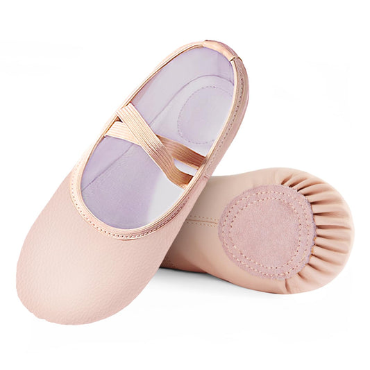 Kids Ballet Slippers, Split Sole Practice Dance Shoes for Toddler, Girls Yoga Flat Shoes (Skin Tone,Toddler, Numeric_9)