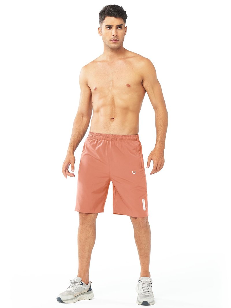 NORTHYARD Men's Athletic Running Shorts Gym Workout 7"/9"/5" Quick Dry Lightweight Sports Basketball Tennis 3 Zipper Pockets PINKORANGE-9inch M
