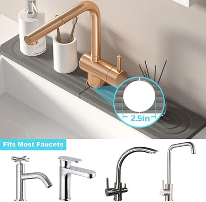 Diatomite kitchen sink splash guard behind faucet