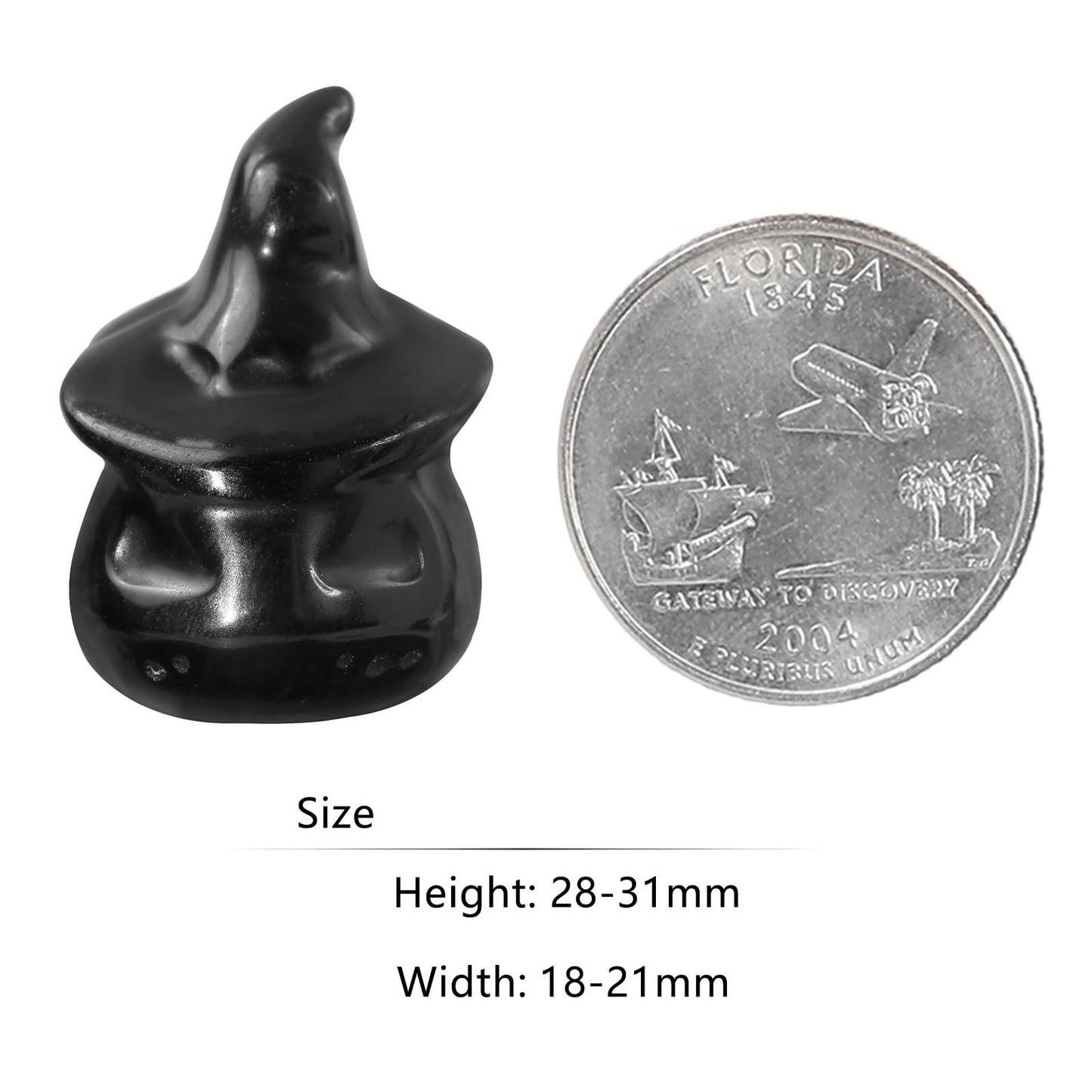Nupuyai Pack of 2 Carved Ghost Pocket Statue Pumpkin Head Crystal Ghost Sculpture Figurine Halloween Decor for Home Office Tabletop, Black Obsidian