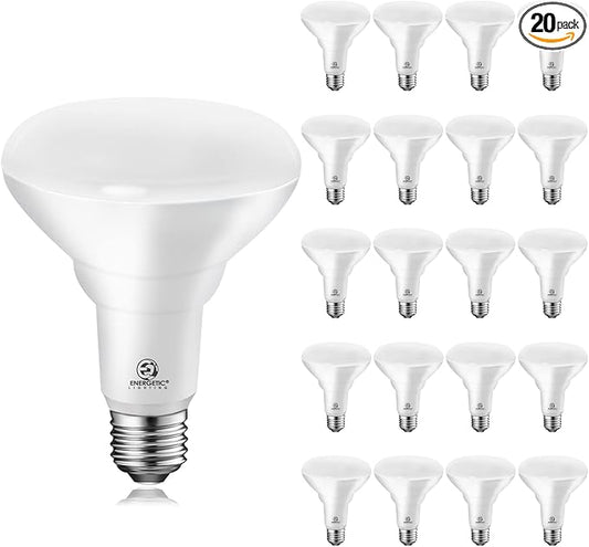Energetic BR30 LED Recessed Light Bulb, 9W=75W, 3000K Warm White, 900LM, Dimmable Ceiling Flood Light Bulb for Cans, CRI80+, 20Pack