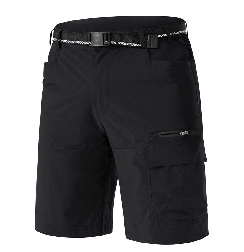 TACVASEN Mens 10" Hiking Cargo Shorts Golf Casual Lightweight Quick Dry Summer Dress Fishing Travel Shorts with Zipper Pockets Black 34