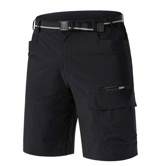 TACVASEN Mens 10" Hiking Cargo Shorts Golf Casual Lightweight Quick Dry Summer Dress Fishing Travel Shorts with Zipper Pockets Black 38