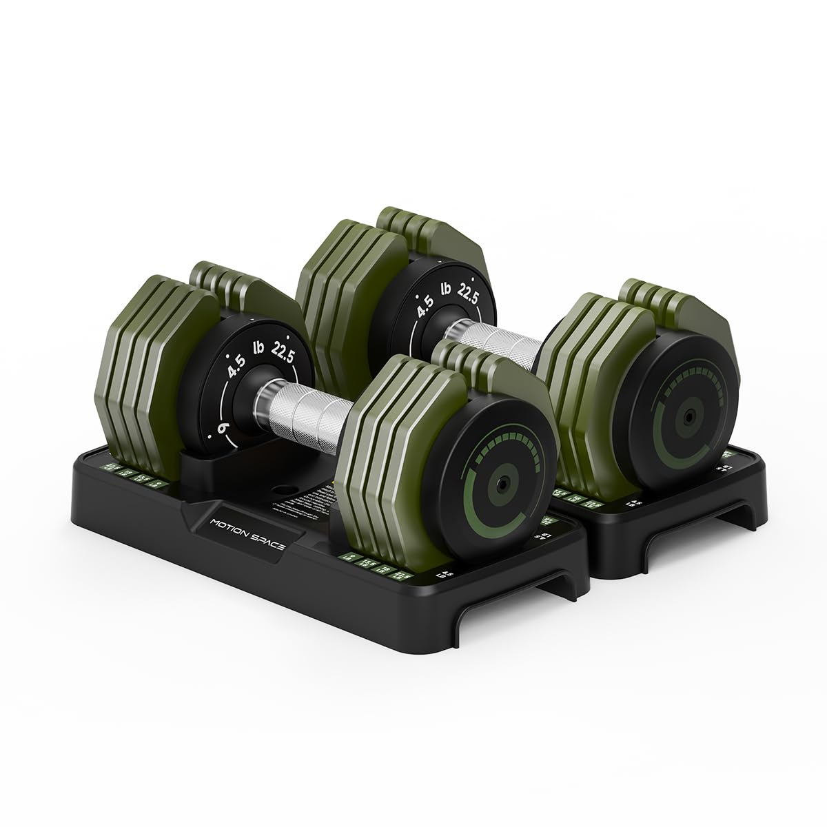Adjustable Dumbbells Set 12.5LB/22.5LB Pair, 1-Sec Fast Adjustable 5 Weights by Turning Handle, Premium Comfort Non-slip Metal Dumbbells with Tray, Compact Size for Full Body Home Workout