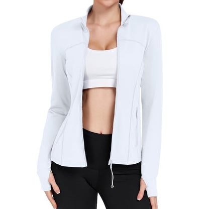 YOKGO Women's Workout Jackets Full Zip Running Yoga Jackets Lightweight Athletic Clothes with Thumb Holes