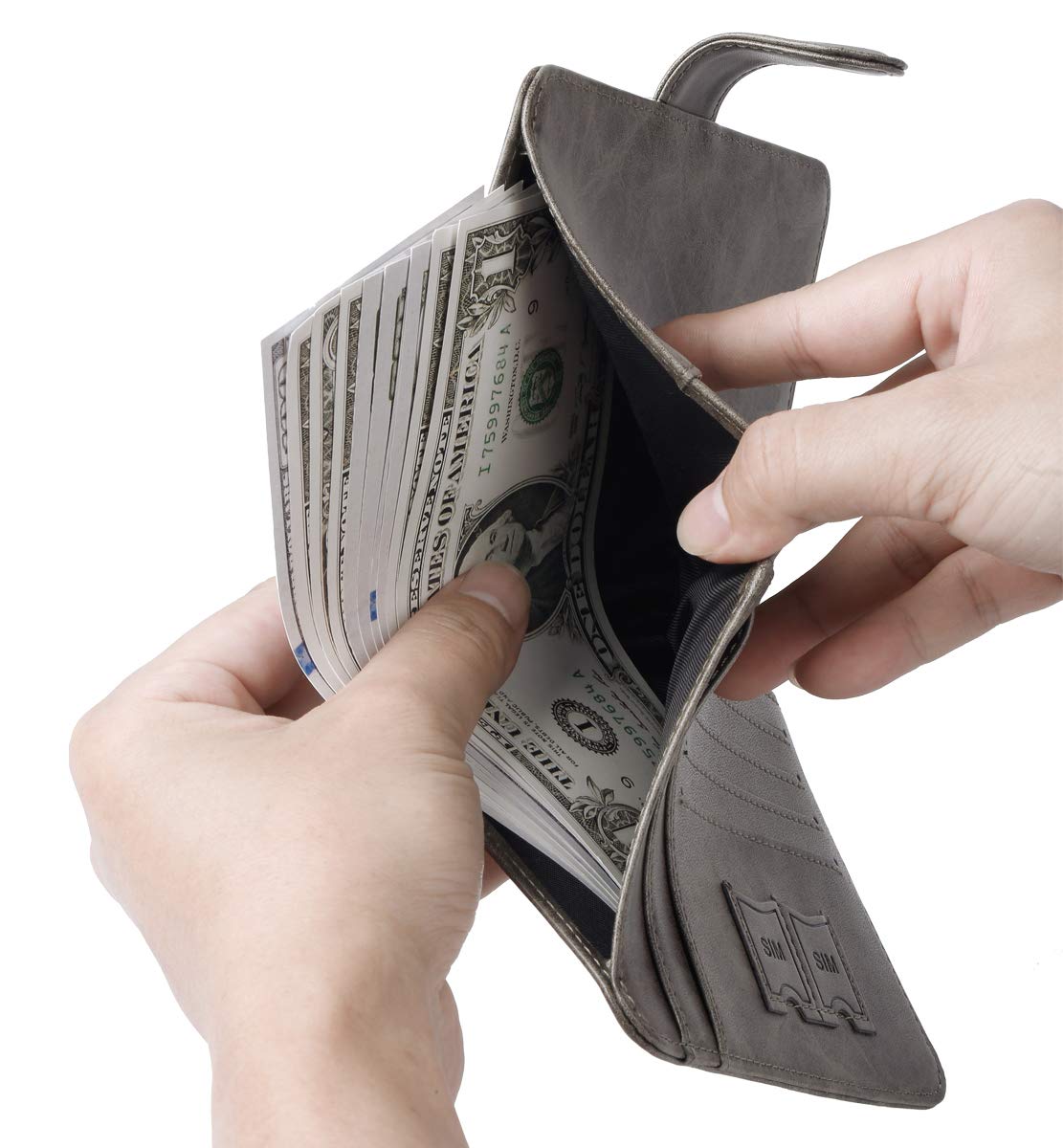 Passport Holder Cover Wallet RFID Blocking Leather Card Case Travel Accessories for Women Men (#Grey)