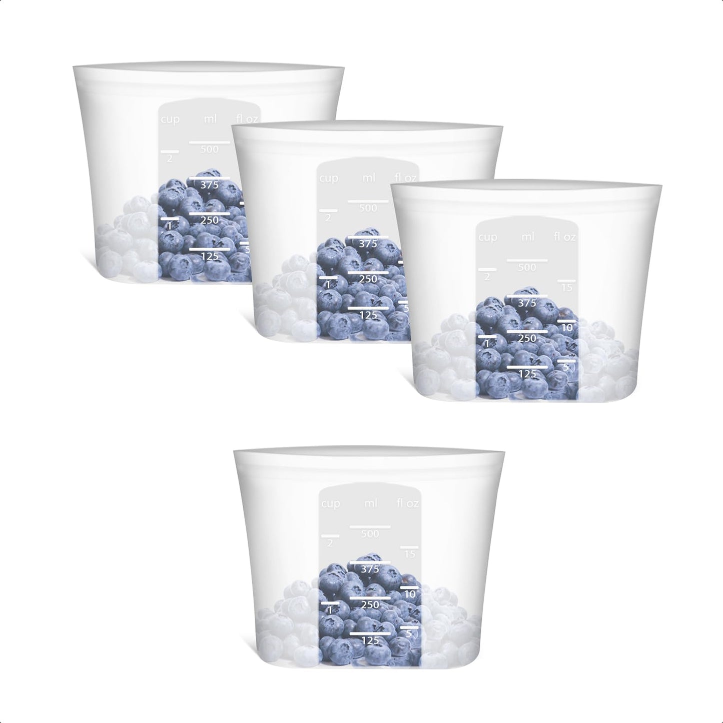 Reusable Food Bags, 12 Pack 100% Silicone Food Storage Bags Stand Up Zip Lock Container, Freezer Microwave Oven Dishwasher Safe, 4 Medium 4 Small 4 Extra Small, Aqua