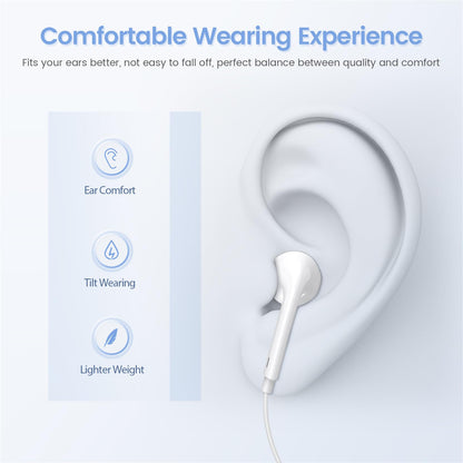 2 Pack-USB C Headphones for iPhone 17/16/15, Type C Earbuds Wired Earbuds with Microphone & Remote Control Noise Cancelling Earphones, Compatible with iPhone 17/16/15 Pro Max, iPad, Most USB C Jack