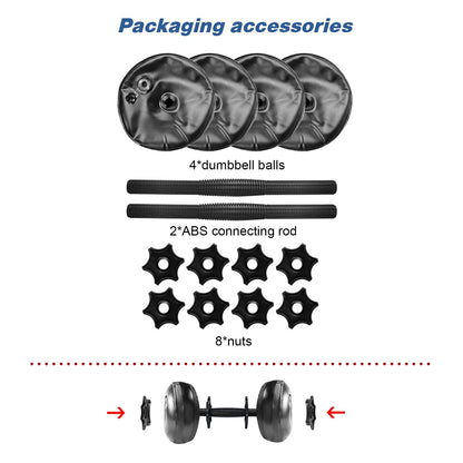 Water Filled Dumbbells Set - Water Filled Weights - Portable Travel Weights - Weights Adjustable Dumbbells - Portable Fitness Equipment - Strength Training - Fitness and Shaping