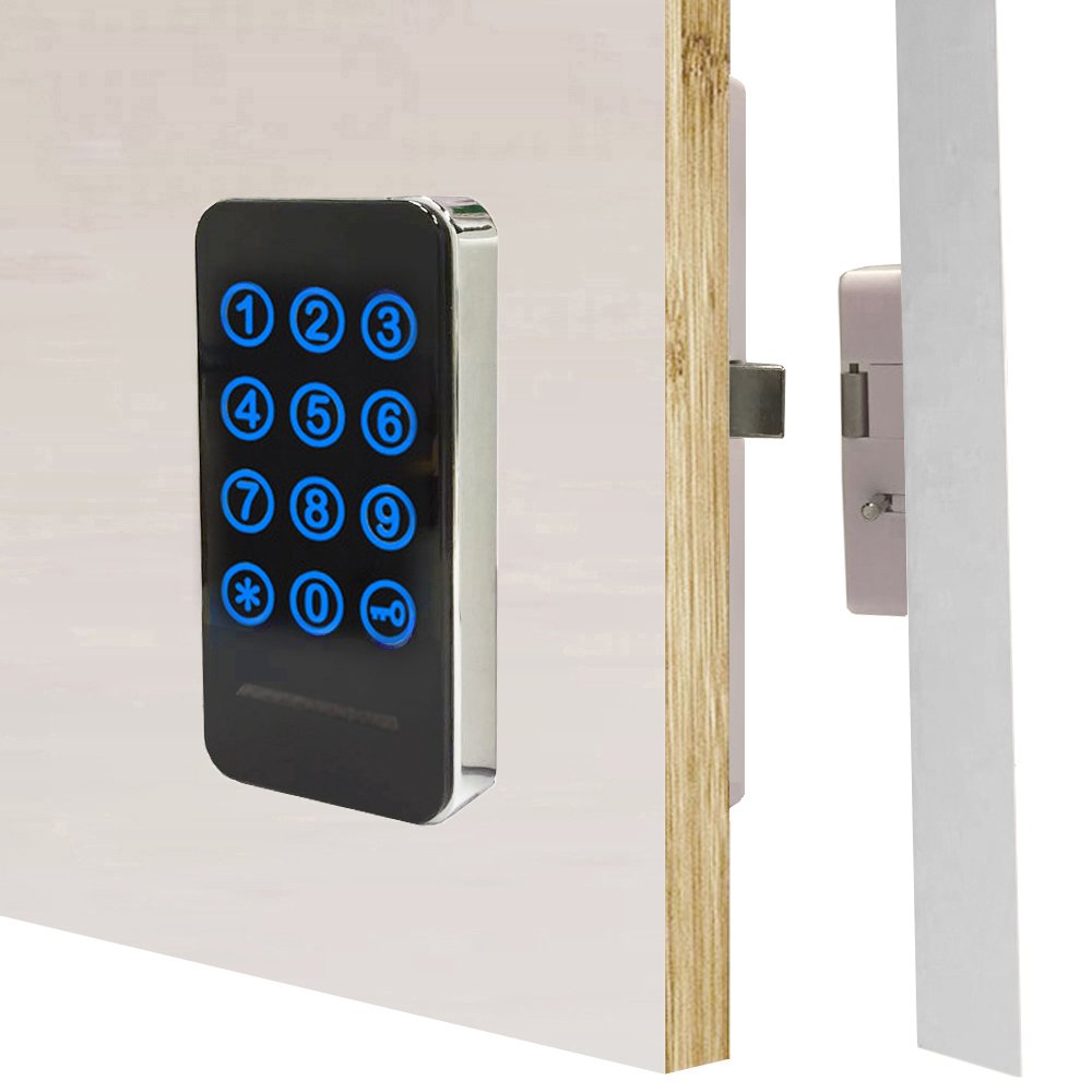 RFID Lock Electronic Cabinet Locks, Digital Touch Keypad, Password Entry and Card/FOB Entry, Keyless Door Knob