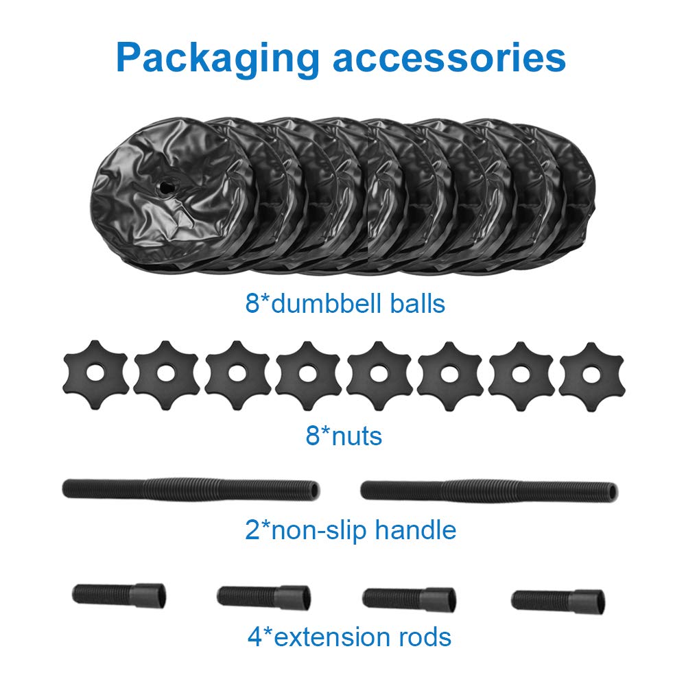 Water Filled Dumbbells Set - Water Filled Weights - Portable Travel Weights - Weights Adjustable Dumbbells - Portable Fitness Equipment - Strength Training - Fitness and Shaping
