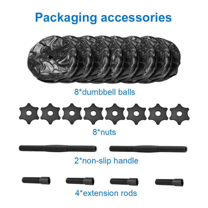 Water Filled Dumbbells Set - Water Filled Weights - Portable Travel Weights - Weights Adjustable Dumbbells - Portable Fitness Equipment - Strength Training - Fitness and Shaping