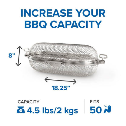 Napoleon 64000 Rotisserie Basket Grill Accessory, Stainless Steel
