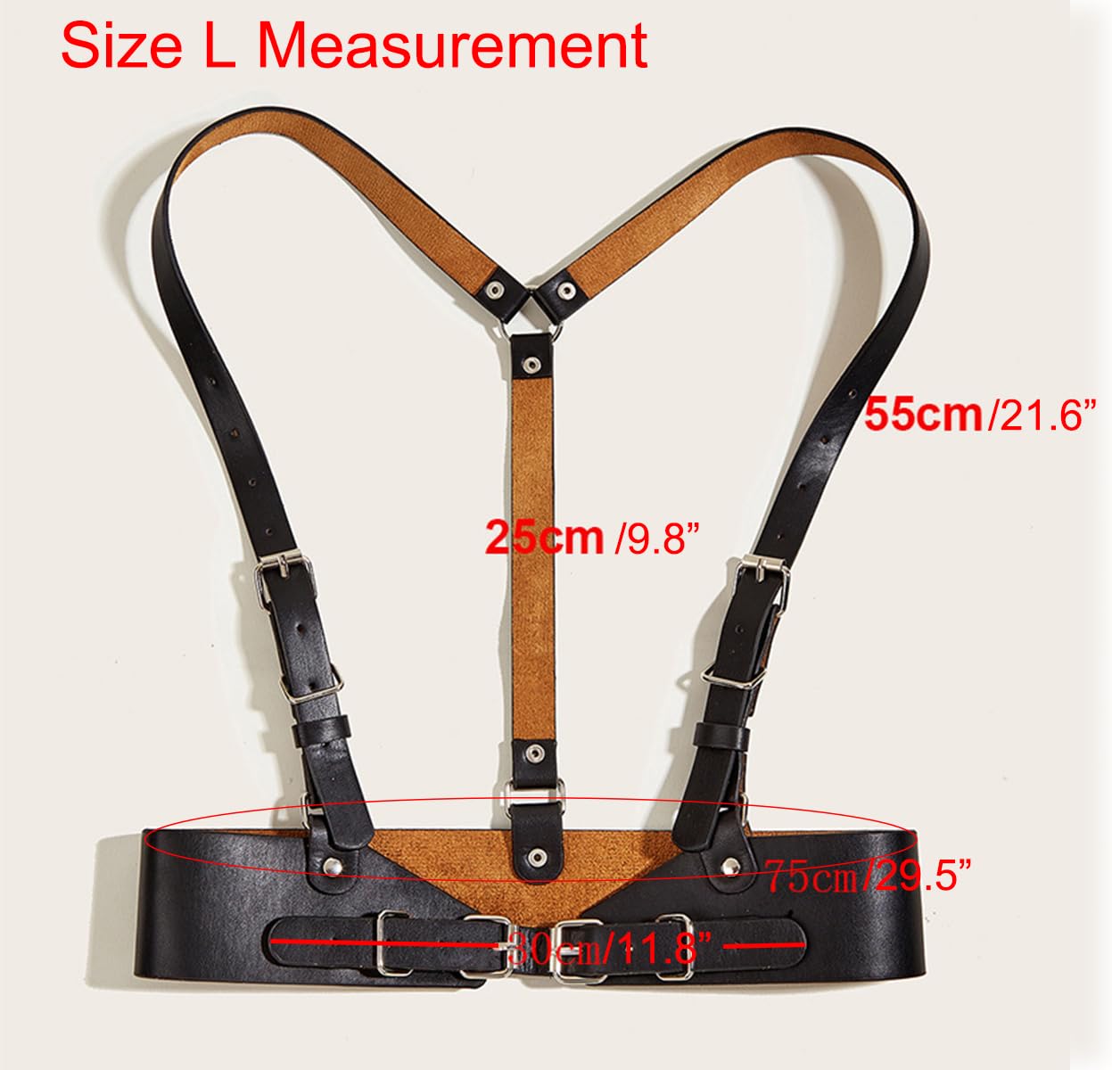 Block Garden Women Harness Belt Halloween Punk Waist Belt Body Chain Belts, Black L