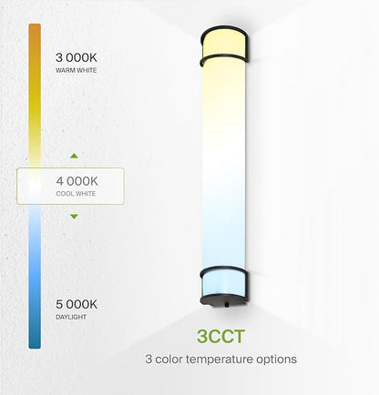 ASD LED 36" Vanity Flush Mount Light Fixture, Linear Bathroom Lighting Bar | 3CCT, Dimmable, Energy Star, ETL Listed | 30W 2650LM 3000-5000K 120V | Long Bath Wall Sconce Over Mirror | Black, 4 Pack