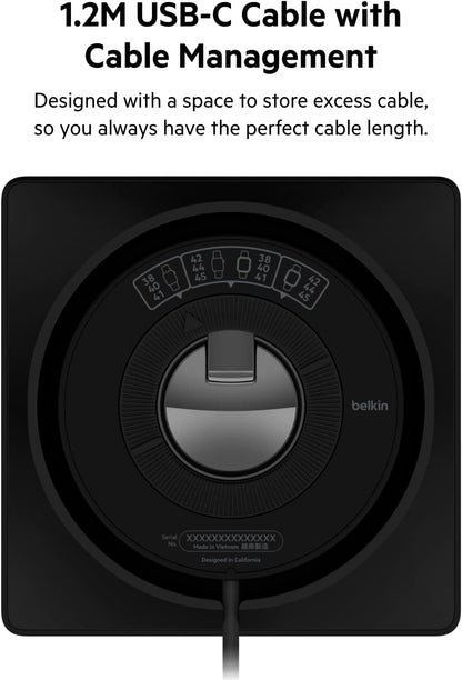 Belkin Apple Watch Charger - Fast Wireless Charging Pad - Travel Charger with Nightstand Mode W/USB-C Cable Included for Apple Watch (Compatible with All Models) - Black