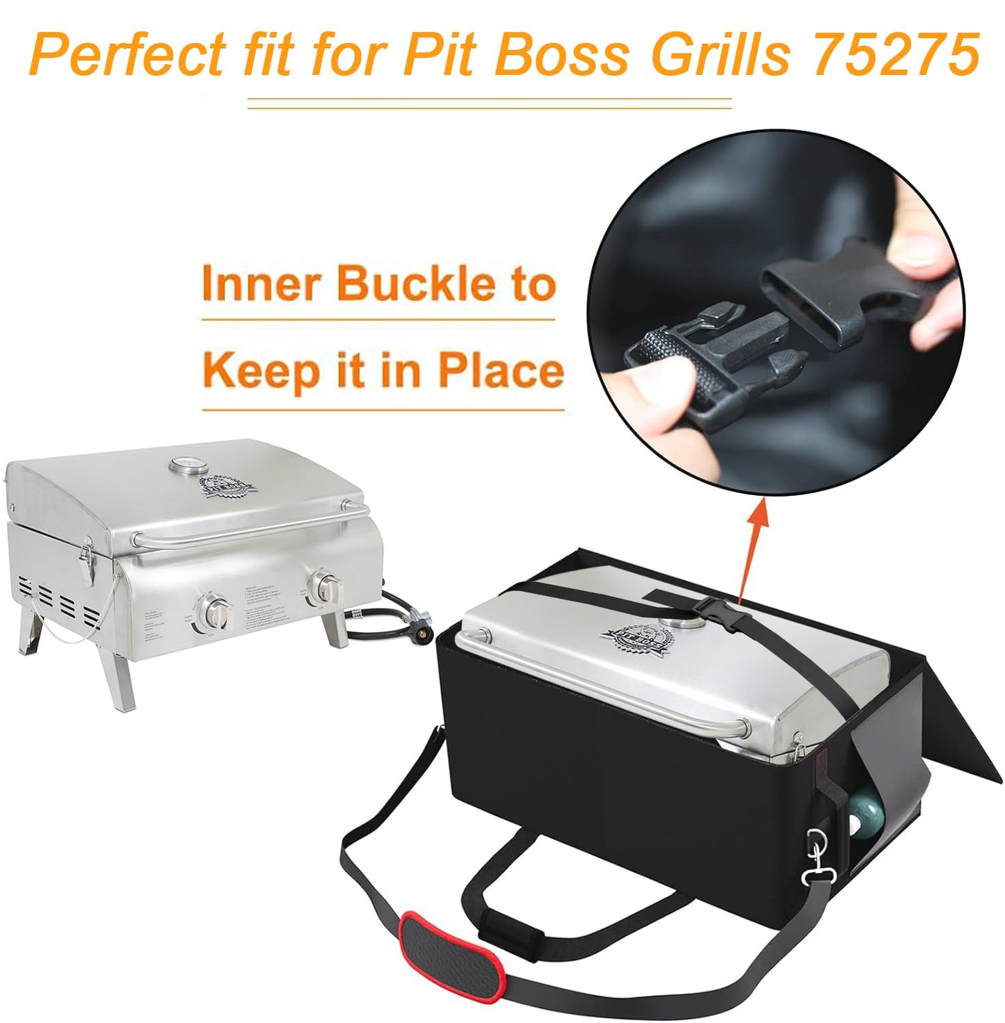 Grill Carry Bag for Pit Boss Grills 75275 Two-Burner Portable Grill,Heavy Duty Waterproof Tabletop Griddle Cover for Pit Boss Griddle 75275