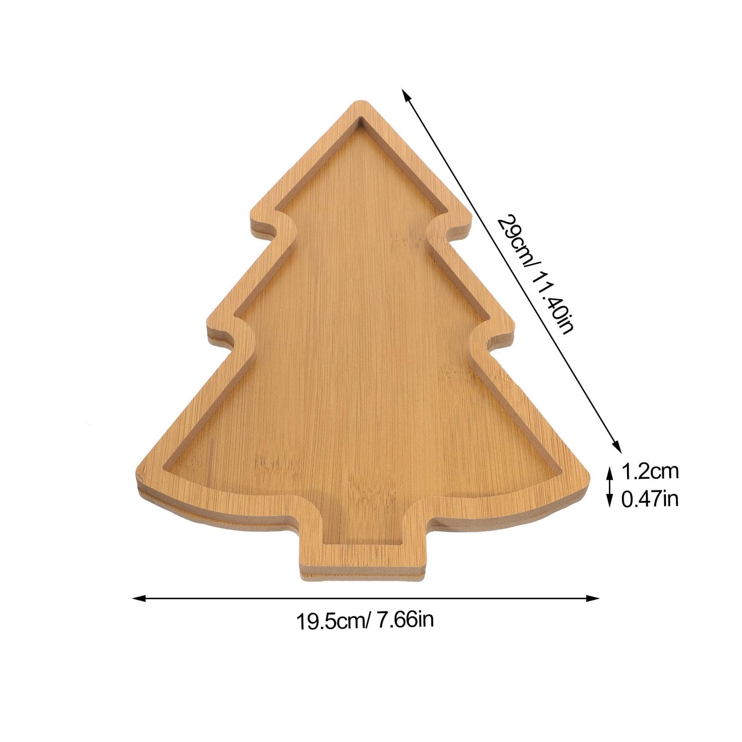 Amosfun Christmas Tree Appetizer Tray Wooden Tree Shaped Plate Fruit Sushi Serving Platter Charcuterie Board Christmas Party Supply Dessert Platter Snack Dish 7.6 x 11 x 0.5 Inch