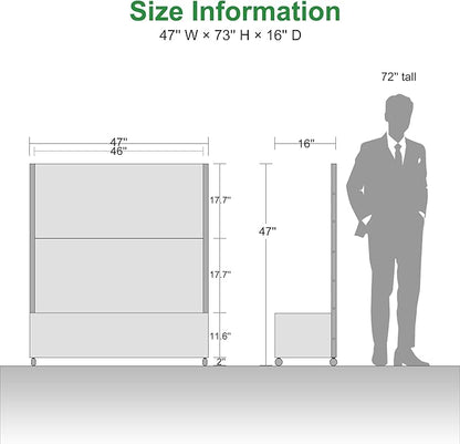 Casaphoria Metal Raised Garden Bed with Trellis and Wheels, 47"x47"x16" Planter Box for Climbing Plants, Vegetables & Vines, Features Drainage Holes and Privacy Screen (Black-Brick)