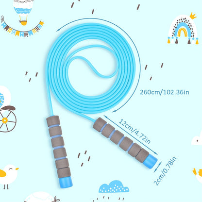 Flintronic Skipping Ropes for Kids, 2 Pack Adjustable Jumping Rope for Kids, 2.6m Skipping Rope with Skin-Friendly Foam Handles, Soft Jump Rope for Exercise Workout Outdoor