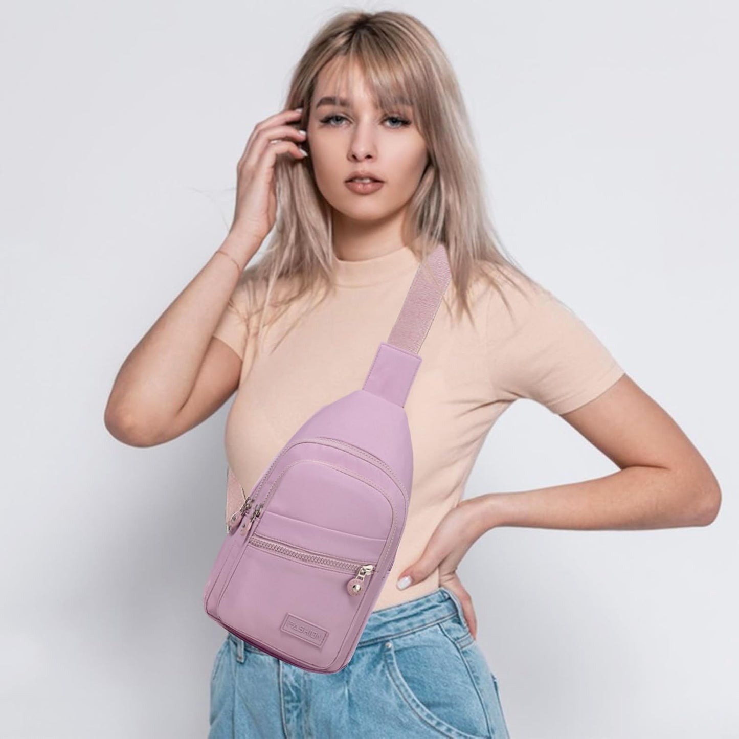Cross Body Bag Sling Backpack Fanny Pack Small Crossbody Bags for Women Trendy - Black