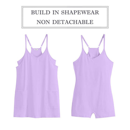ANRABESS Women Athletic Dress Summer Tennis Workout Active Sports Mini Romper Dress Built in Shorts Travel Vacation Clothes Purple X-Smal