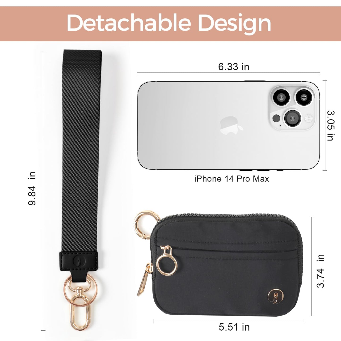 JEEBURYEE Wristlet Keychain Wallets for Women RFID Blocking Credit Card Holder Small Zipper Coin Purse Change Pouch with ID Window and Detachable Wrist Strap Green