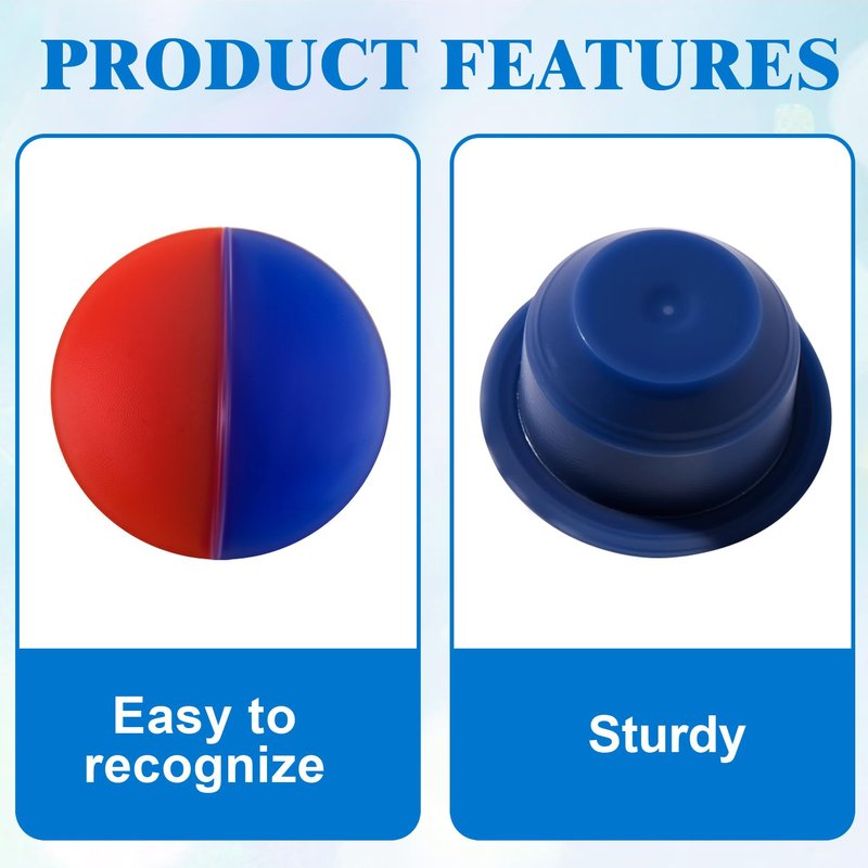 BEIQIYA 12pcs Red & Blue Hot and Cold Faucet Buttons, Faucet Index Buttons for 6.7-7mm Holes, 0.34 Inch Diameter Teperature Sign Replacement Caps for Bathroom Kitchen Shower