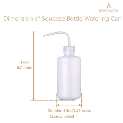 BEADNOVA Squeeze Bottle Plant Watering Bottle 250ml 8oz Small Wash Bottle Squeeze Plastic Small Watering Can for Indoor Plants Succulent Watering Can (1pc)