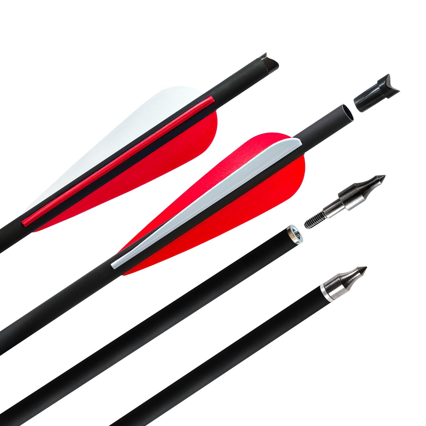 REEGOX Crossbow Bolts 20 inch Bio Crossbow Arrows with Moon Nocks and Removable Tips (Pack of 12) (20"-Red)