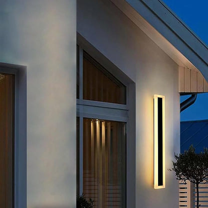 TooCust 23.6in Long Outdoor Modern LED Wall Light, IP65 Waterproof, 24W Warm White Light 3000K, Narrow Strip Light, Durable Wall Sconce for Garage, Porch, Garden, Patio, Wired Installation, 1PACK