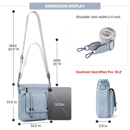 Roulens Crossbody Bags for Women,Multi Pocket Crossbody Purses Vegan Leather Shoulder Handbags Travel Purse Adjustable Strap