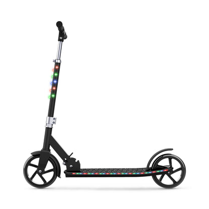 Jetson Jupiter Jumbo 3 Wheel Light Up Kick Scooter, Black- Adjustable Handlebar Foldable Ride On Toy for Toddlers and Kids Ages 5 and Up