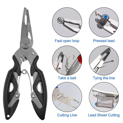 SourceTon 400 PCS Heavy Duty Split Ring Kit with 2 Pliers - High Strength Stainless Steel Lure Connectors (5 Sizes: 5-9mm, 30-95lb) for Saltwater & Freshwater Fishing Tackle