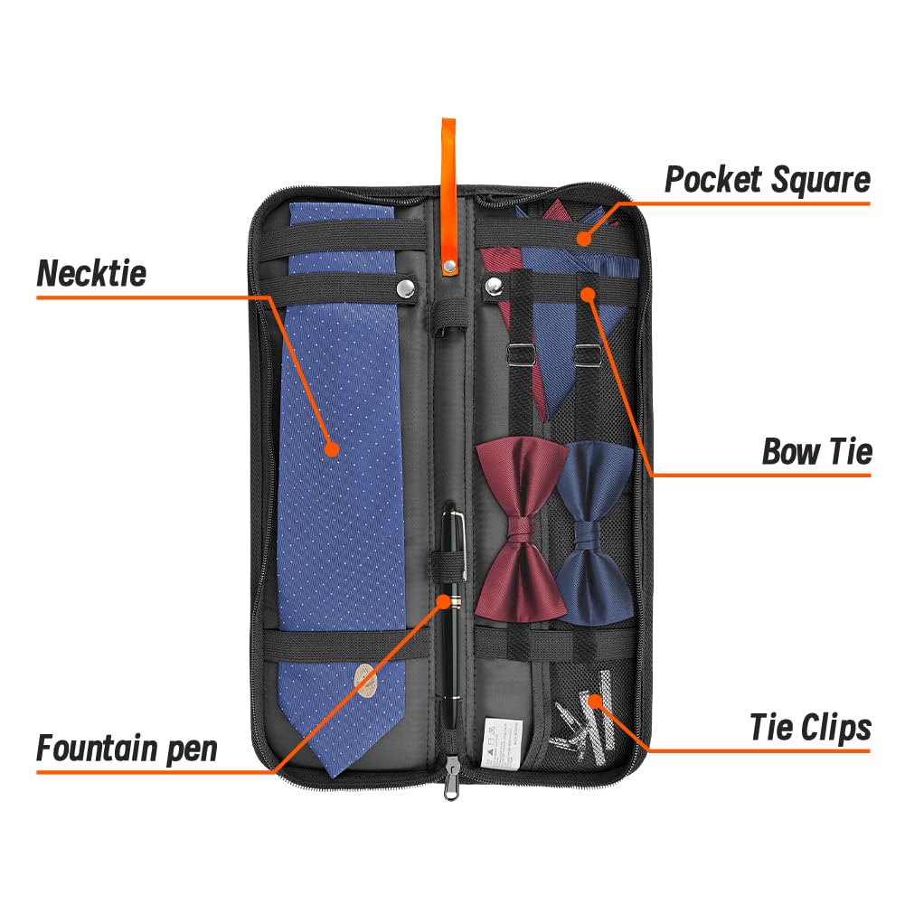 Travel Tie Case - Men's Necktie Gift Box, Rectangle Shape, Anti-Wrinkle Storage for Business, Bow Tie Packaging