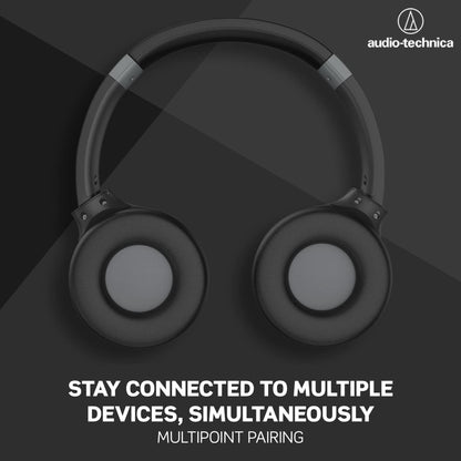 Audio-Technica ATH-S220BTBK Wireless On Ear Headphones, Black