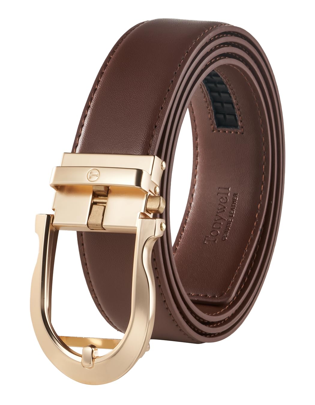 Tonywell Stylish Brown Men’s Belt - Leather Belt for Casual and Business Attire