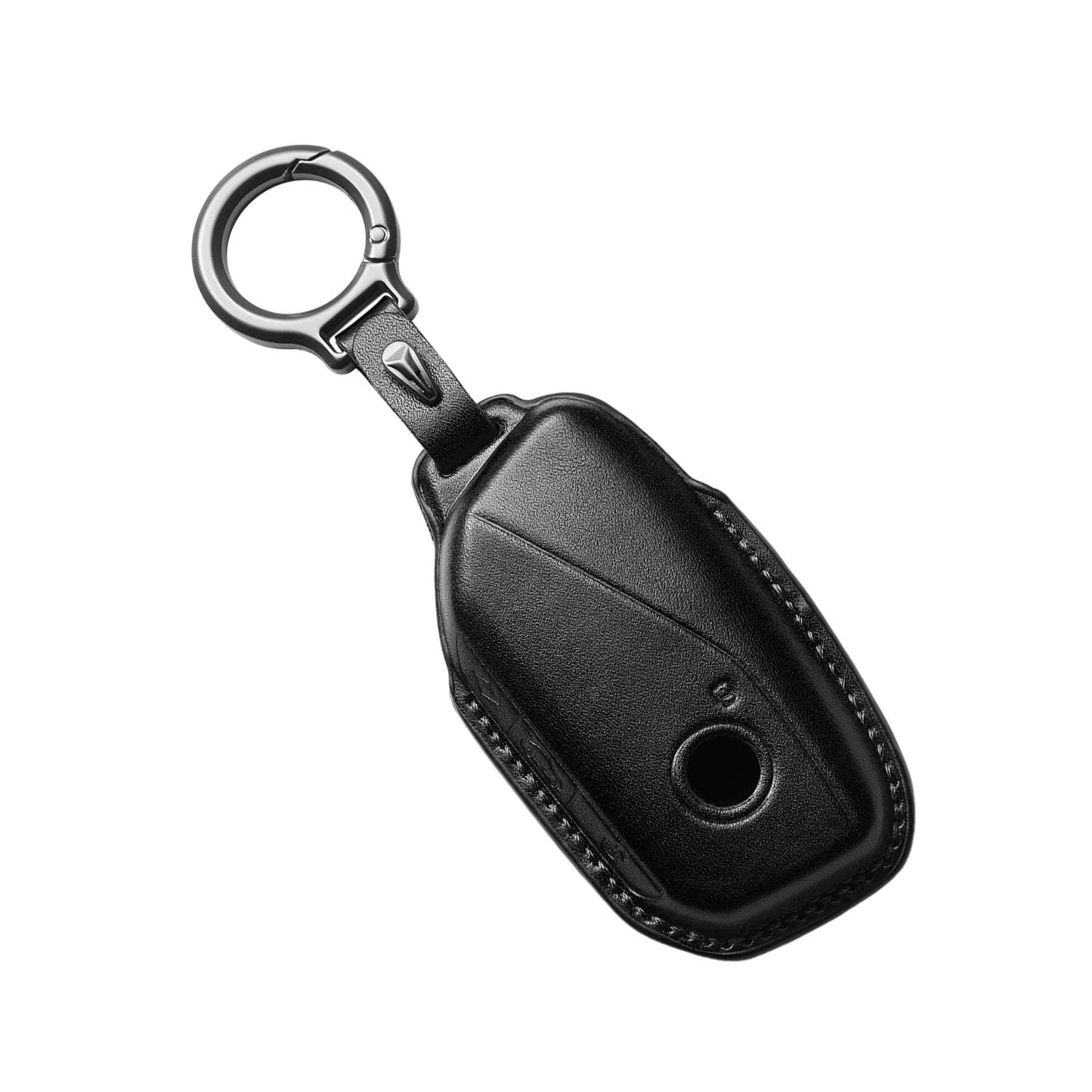 CLCWYSK For BMW Key fob Cover with Keychain, Genuine Leather Car Key Case Full Protection Compatible with BMW 2023-2025~up New 5/7 Series 740i 760i X1 X2 X3 X5 X6 X7 XM IX IX3 I5 I7 etc