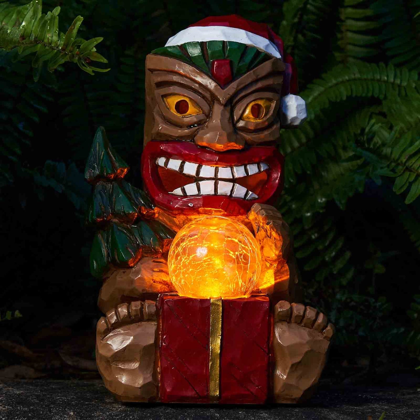 Yiosax Outdoor Garden Decor-Christmas Tiki Totem Statues Light Beautiful Gift-Giving for Your Indoor Christmas & Holiday Decorations（9.65“）