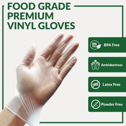 GORILLA SUPPLY Disposable Heavy Duty Vinyl Gloves, Small, 100 Count, White, Unisex