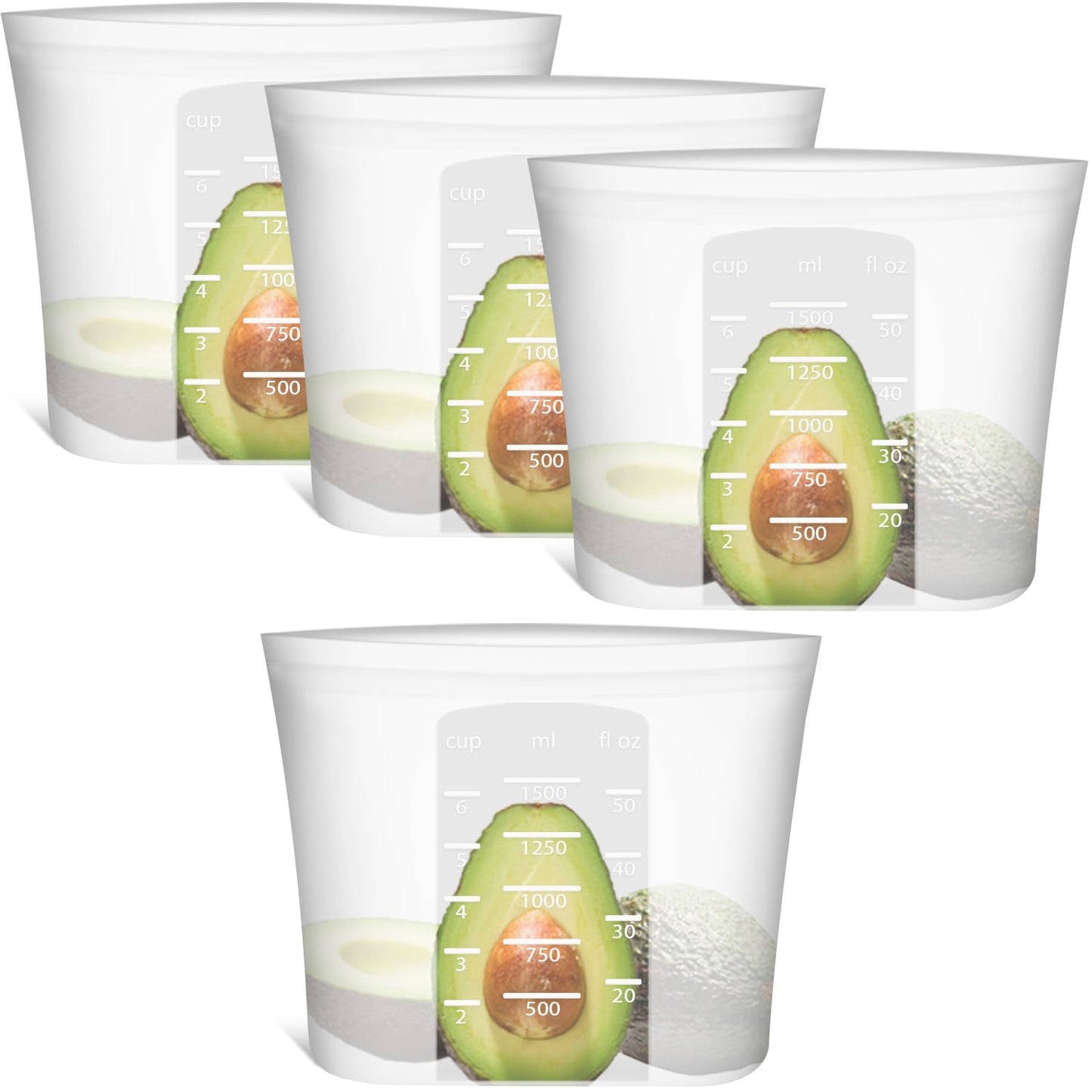 Reusable Food Bags, 12 Pack 100% Silicone Food Storage Bags Stand Up Zip Lock Container, Freezer Microwave Oven Dishwasher Safe, 4 Medium 4 Small 4 Extra Small, Aqua