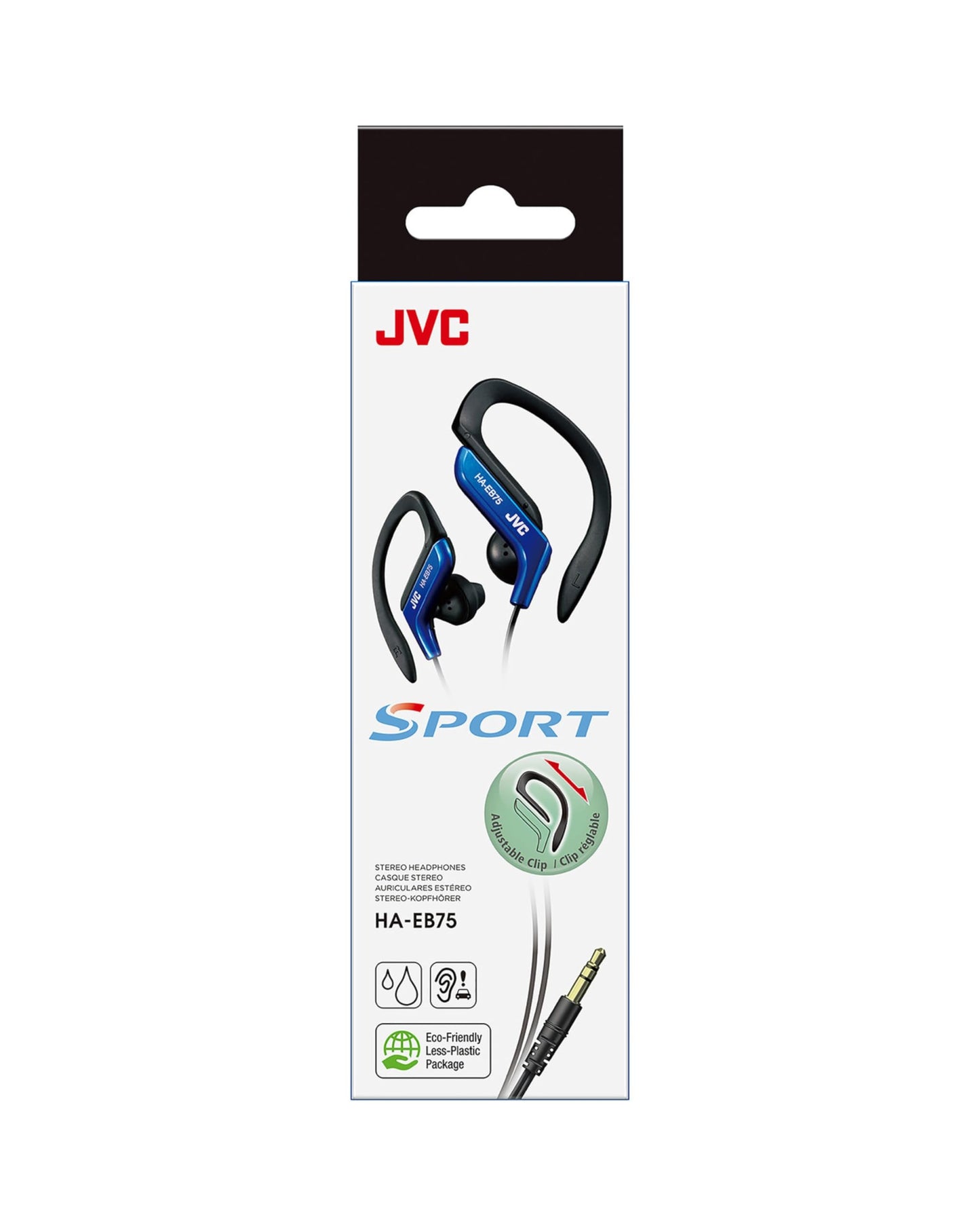 JVC, HA-EB75-AN-U Adjustable Sport Clip Earphones (Blue)