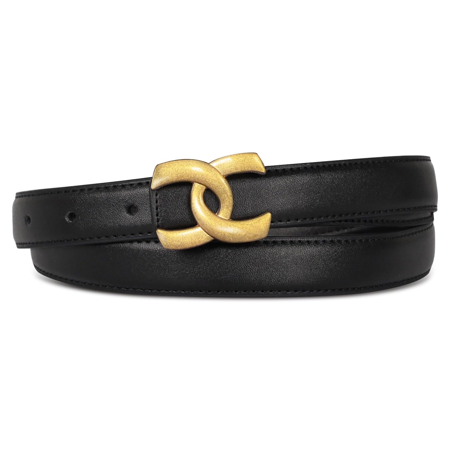 LFHC Women's Leather Belts for Jeans,Dresses,Pants,Coats-Fashion Waist Belt with Classic Gold Buckle,Gift for Women.