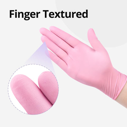 SwiftGrip Nitrile Exam Gloves, 4 Mil, X-Large, Cherry Blossom, Food Safe Gloves Disposable Latex Free, Powder Free for Cleaning Supplies, Esthetician, Hair Dye, Tattoo Supplies (Box of 100)