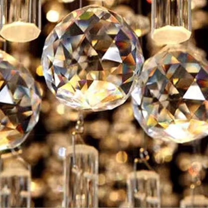 Flashing God D40''X H100'' Large Chandeliers for High Ceilings Crystal Raindrop Chandeliers 5 Tiers Chandelier Big Pendant Light Fixture for Living Room Entry Stairwell Staircase