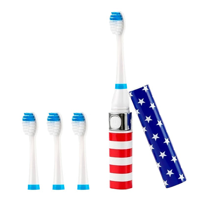 Pursonic Portable Sonic Toothbrush Battery Operated, Battery Included, 3 Brush Heads Included, 22,000 Strokes Per Minute, Brush On The Go (Blue)