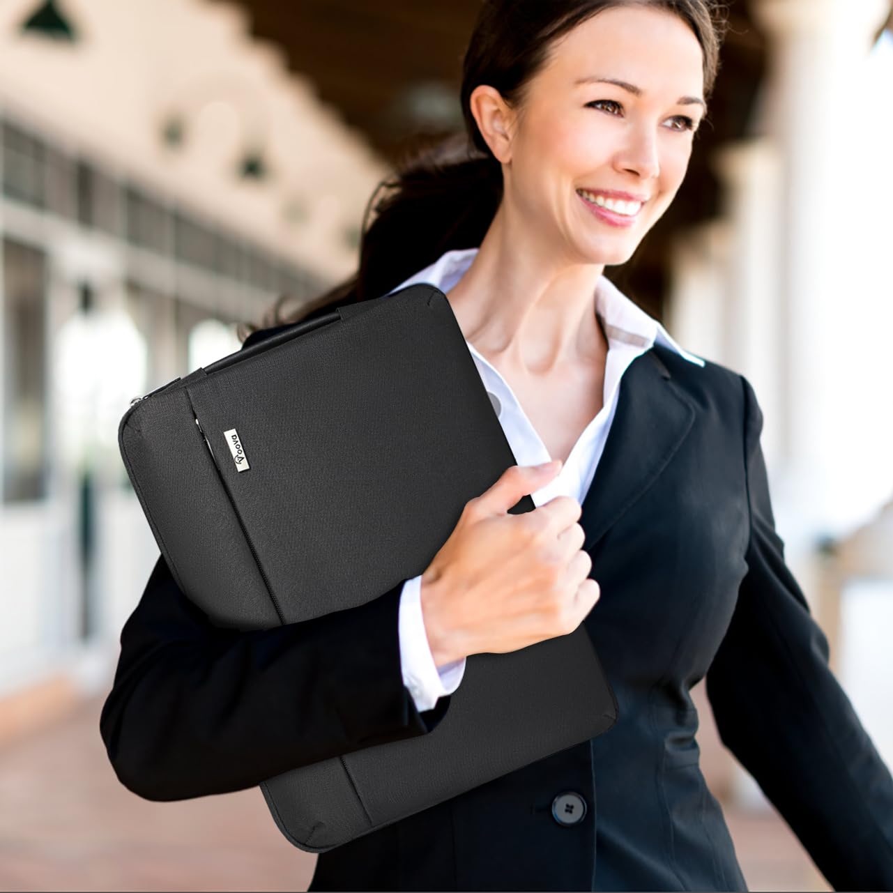 Voova Laptop Sleeve Case 13 13.6 Inch with Handle, 360°Protective Waterproof Slim Computer Bag Cover Compatible with MacBook Air 13 M1/M2/M3/M4 2020-2024, MacBook Pro 13, IPad Air/Pro 13, Black